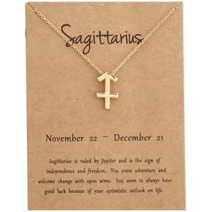 New SAGITTARIUS Gold Charm Zodiac Necklace